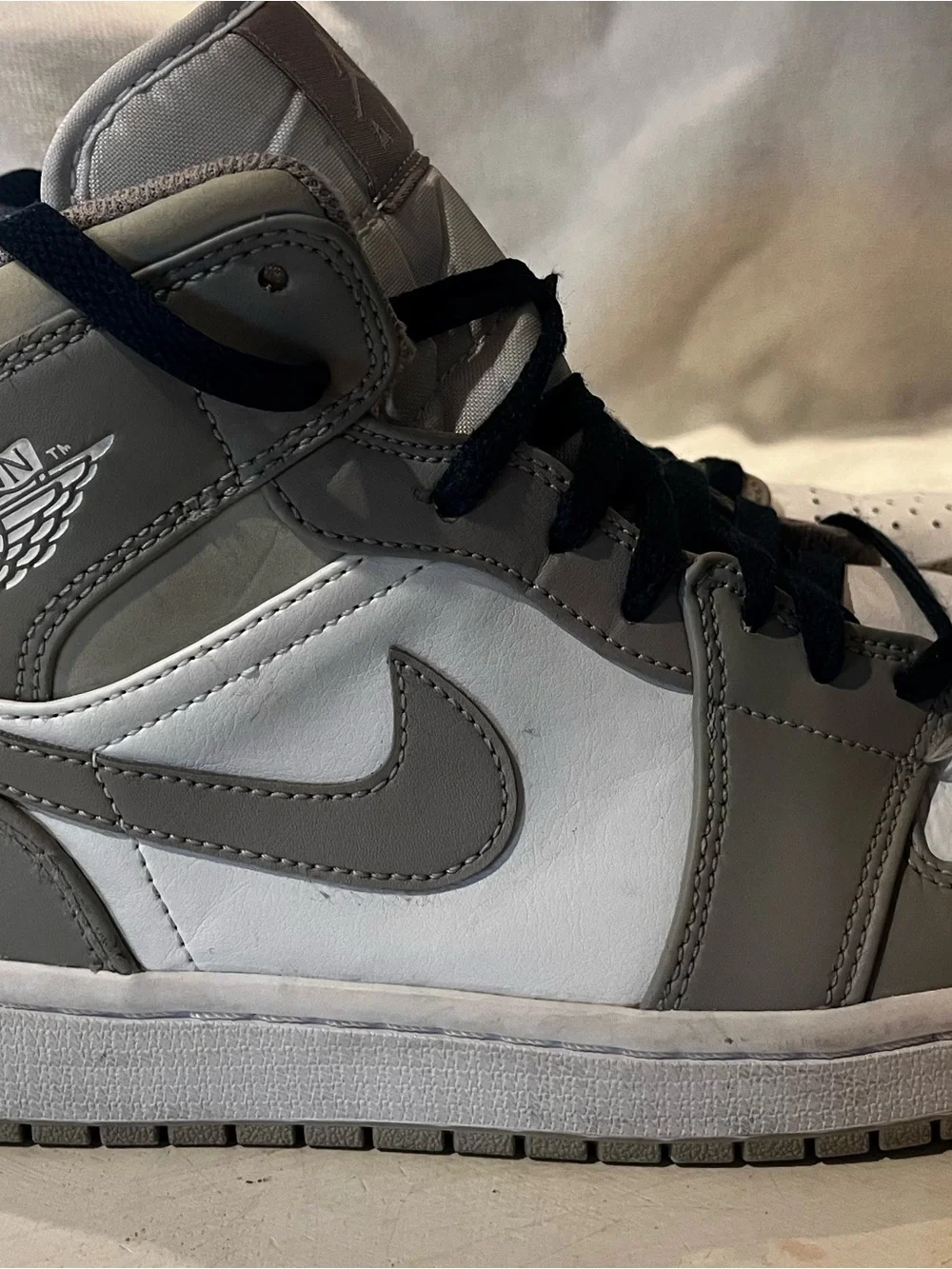 Nike Air Jordan High-Top Sneakers in Gray, White and Black